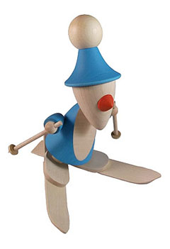 Holzfigur Skifahrer